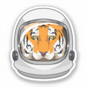 Sticker Tiger en astronaute avec casque (Recto)