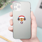 Sticker Tiger en musique avec casque (Téléphone)