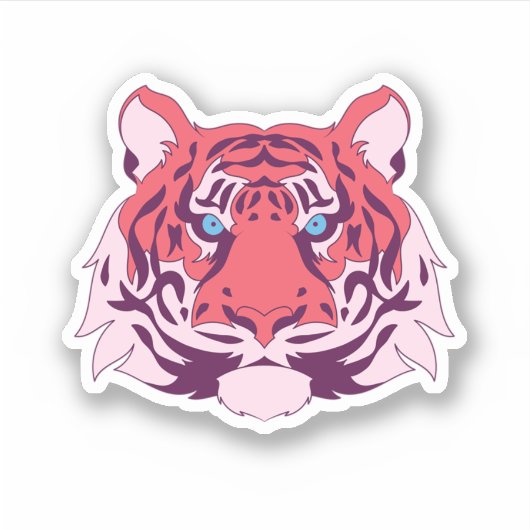 Sticker Tiger Head Asie Faune Animal Wild Cat Tiger. Pe (Devant)