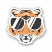 Sticker Tiger Head With Cool Sunglasses. Perfect design fo (Devant)