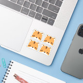 Sticker Tiger mignon (Ordinateur portable avec iPhone)
