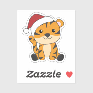 Sticker Tiger Noël Neige hiver Animaux Tiger