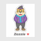 Sticker Tiger Scarf Beanie (Feuille)