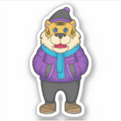 Sticker Tiger Scarf Beanie (Devant)