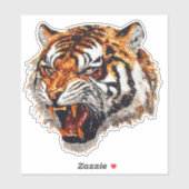Sticker Tiger Tiger Snarling Faux Sequin parties scintilla (Feuille)