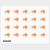 Sticker Tiger Transparent Orange En Colère (Feuille)