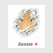 Sticker Tiger Visage Faune Art (Feuille)