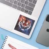 Sticker tigre (Ordinateur portable avec iPhone)