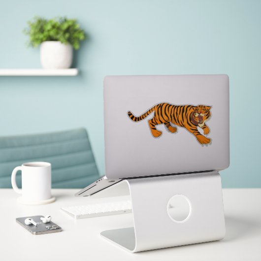 Sticker Tigre (Ordinateur portable sur le bureau)