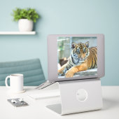 Sticker Tigre 034 (Ordinateur portable sur le bureau)