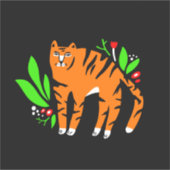 Sticker Tigre à flowers (Devant)