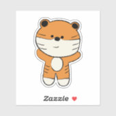 Sticker Tigre adorable (Feuille)