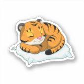Sticker Tigre au coucher avec Coussin (Devant)
