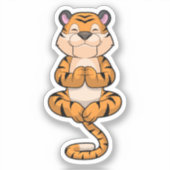 Sticker Tigre au Yoga Fitness (Recto)