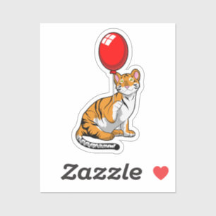 Sticker Tigre avec ballon