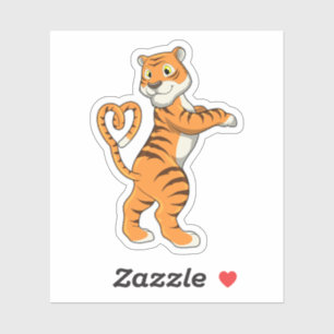 Sticker Tigre avec coeur