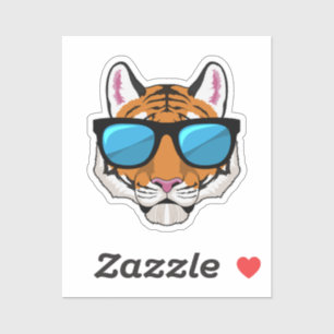 Sticker Tigre avec lunettes de soleil