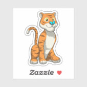 Sticker Tigre avec papillon (Feuille)