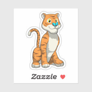 Sticker Tigre avec papillon
