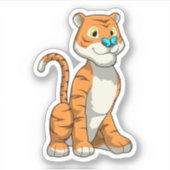 Sticker Tigre avec papillon (Devant)