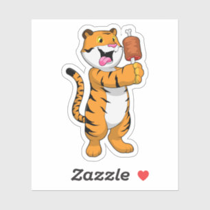 Sticker Tigre avec viande