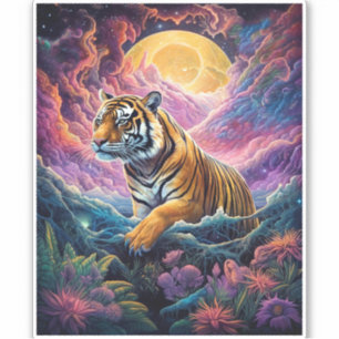 Sticker Tigre cosmique
