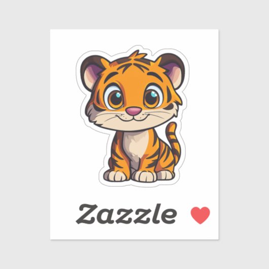 Sticker Tigre de dessin (Feuille)