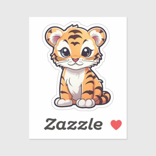 Sticker Tigre de dessin (Feuille)