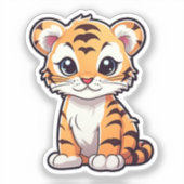 Sticker Tigre de dessin (Recto)