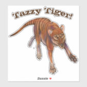Sticker Tigre de Tazmanie Thylacine (Feuille)