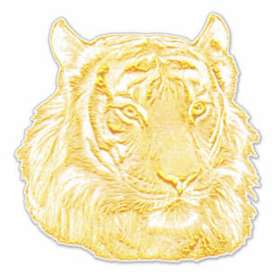 Sticker Tigre d'or Visage de la jungle safari d'animaux