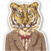 Sticker Tigre En Soirée Porter (Devant)
