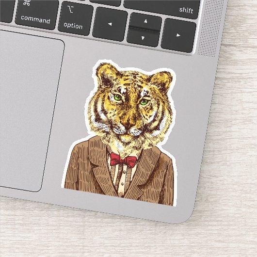 Sticker Tigre En Soirée Porter (Détail)