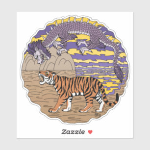 Sticker Tigre et dragon