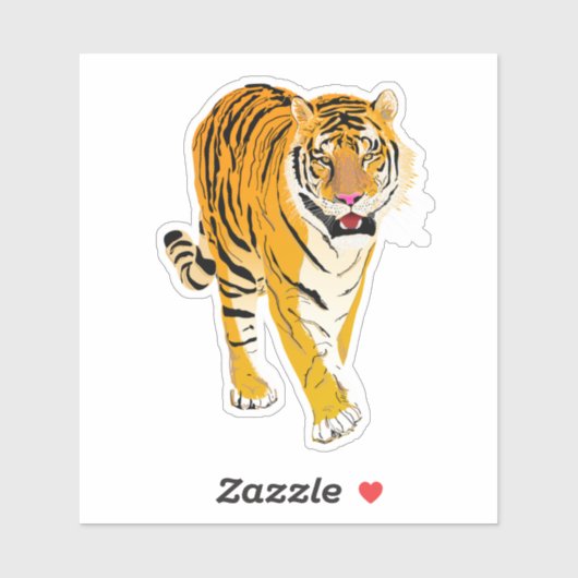 Sticker Tigre illustré (Feuille)