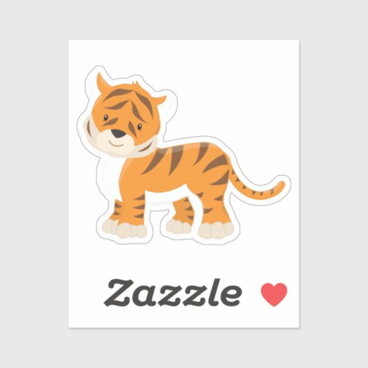Sticker Tigre mignon (Feuille)