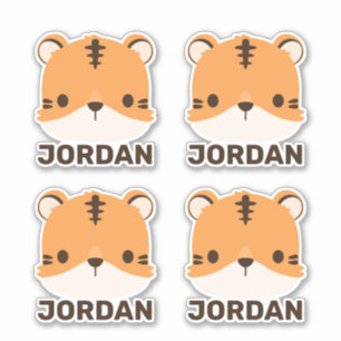 Sticker Tigre mignon avec nom personnalisé