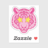 Sticker Tigre rose (Feuille)