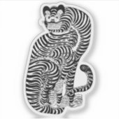 Sticker tigre talismanique vintage (Devant)