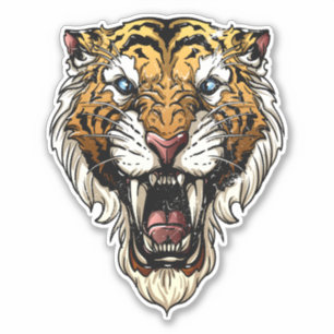 Sticker Tigre torride style déprimé