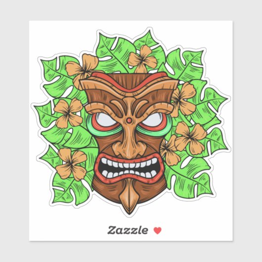 Sticker Tiki mask (Feuille)