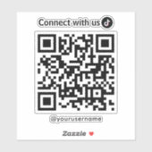 Sticker Tiktok Se Connecter Avec Us Qr Code Blanc (Feuille)