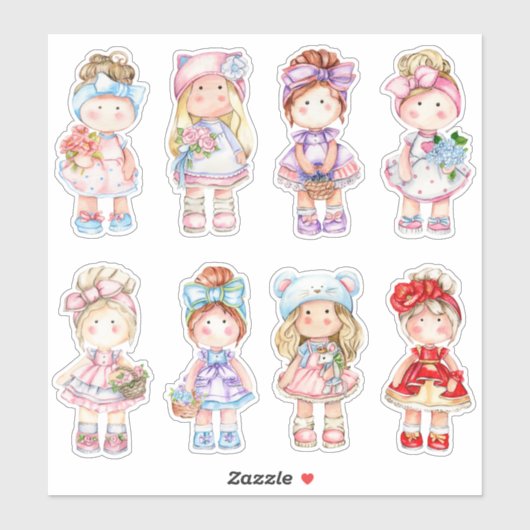 Sticker Tilda Dolls (Feuille)