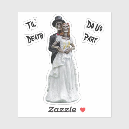 Sticker Til'Death Do Us Part Bride and Groom Mariage (Feuille)