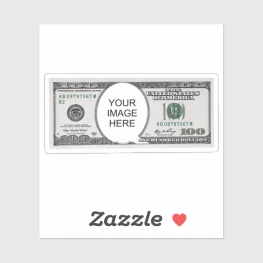 Sticker Tile Design With Your Image On 100 Dollar Images  (Feuille)