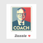 Sticker Tim Walz COACH (Feuille)