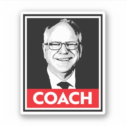 Sticker Tim Walz COACH (Devant)