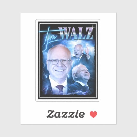 Sticker Tim Walz Retro 90s (Feuille)