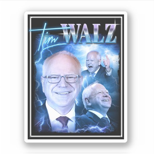 Sticker Tim Walz Retro 90s (Devant)