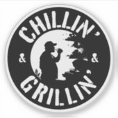 Sticker Timbre blanc de Chillin & Grillin (Devant)